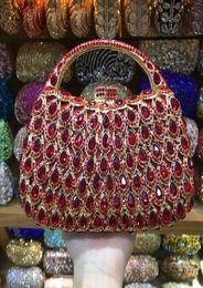 Evening Bags Whole Crystals 10 Colours Red Clutch Purse Messenger Clutches Women Bridal Bag Wedding Party Handbags9919098