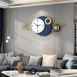 Wall Clocks Fashionable Creative Clock Simple Living Room Decorative Hang Watch Household Dining High-End Luxury Blue Drop Delivery Dh23T