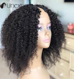 Lace Wigs Brazilian Afro Kinky Curly U Part Wig Remy Human Hair For Women 180 Glueless Bob41271106702027