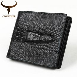 Wallets COWATHER Top Quality COW Genuine Leather Mens For Men 2021 Design Vertical Style Black Purse3742100