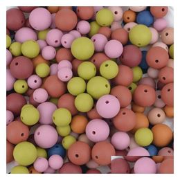 Other New Colours Sile Beads Round 12Mm Teething Bead Diy Chewlry Necklace Bracelets Pacifier Chain Loose Bpa Fda Approval Drop Delive Dhoy2