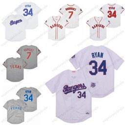 Men 1993 Vintage Baseball Retro 7 Ivan Rodriguez Jersey Sale 34 Nolan Ryan Team Color White Grey Retire Cooperstown Cool Base For Sport Fans All Stitched Good Quality