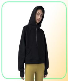 Women Sport Jacket hoodies and sweatshirts half Zipper Yoga Coat Clothes Quick Dry Fitness Outfits Running Hoodies Thumb Hole S1165037