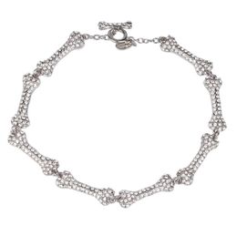 Achsection Bone Halskette voller Diamanten blinkender Diamanten Fivesection Knochen Saturn Halskette Europäische und amerikanische Punk1576370