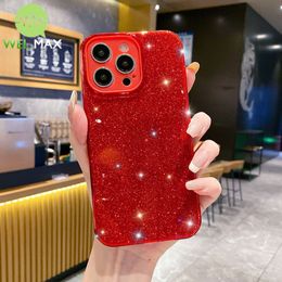 Sparkling pink phone case For iPhone Pro Max Plus ShockProof Soft TPU Silicone Fashion Protective Cover girl