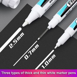 071025MM White Permanent Marker Pens 13Pcs Paint Markers For Wood Rock Plastic Leather Glass Stone Metal Art Supplies 240528