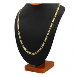 Mens 14k Yellow Real solid Gold GF 8mm Italian Figaro Link Chain Necklace 24 Inches SHIPING All items from a smoke pet6713584