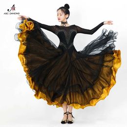 Stage Wear 2024 New Women Ballroom Dance Dress Carnival Come Stand Competition Women Waltz Modern Jazz Clothes Stage Line Suit For Girls Y240529