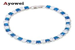 Amazing Jewellery Charm Bracelets Deep Blue zircon Silver tone Lowest Distinctive Fashion Jewellery for Women TBS1080A6434146
