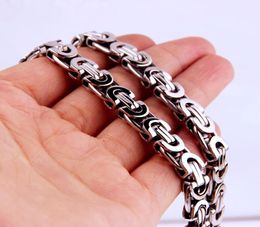 11mm Byzantine Box Link Chain Necklace For Men Stainless Steel Chain Gold Silver Black Fashion Men Jewelry Whole8687255