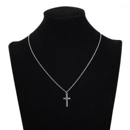 Pendant Necklaces Stainless Steel Gothic Cross Moon Necklace For Women 2021 Fashion Chain Choker On Egirl Aesthetic Jewelry 272y