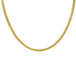 Curb Cuban Chains Necklace For Men Women Luxury Fine Jewelry Choker 4MM 18K Gold Plated Link Chain Party Gift Africa9816466