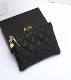 Luxury Designer Card Holder Mens Mini Purse Wallet Womens C Leather Coin Purses Black Credit Cards Holders Key Chain Ring Zipper P1814378