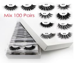 Whole Eyelashes 204050100pcs 3d Mink Lashes Natural Mink Eyelashes Whole False Makeup False Lashes In Bulk3706195