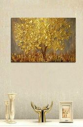 Golden Trees with Yellow Leaves Abstract Canvas Oil Painting Modern Creative Wall Art Pictures Poster Prints Home Decor Wall Decor3318683