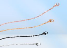 4 Different Colours Pendant Necklace Chains SilverGoldRose goldBlack Necklaces Link Chain For Women Man2796118