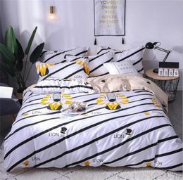 2020 Cotton Stripe Bedding Sets 4 Pcs Bed Suit Duvet Cover Sheet Pillowcase Designer Bedding Supplies Cheap6421032