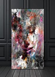 Canvas Painting Wall Art Pictures prints colorful woman on canvas no frame home decor Wall poster decoration for living room3381474
