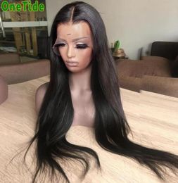 Lace Wigs PrePlucked 30 Inch Bone Straight Human Hair Wig Brazilian For Women Front T Part Closure Frontal25393429497244