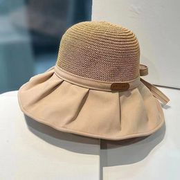 New fisherman visor hat Korean version of outdoor sun hat with large eaves bow cover face sunscreen lady hat