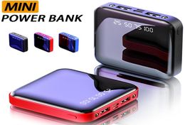 Mini Portable Power Bank 5000 10000mAh Square Mobile Battery For Universal Cellphone Charger with LED Light In Box9851455