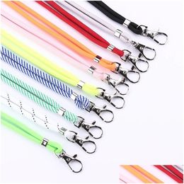 Cell Phone Straps & Charms Lanyard Hang Rop Rope Mobile Neck Strap For Id Card Key Chain Usb Badge Holder Nylon Knitting Keychain Diy Dhbt7