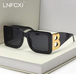 Sunglasses 2022 Fashion Oversized The Letter B Square Luxury Trend Women Men Retro Rectangle Gafas De SolSunglasses2163100