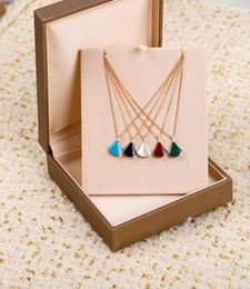 S925 silver pendant necklace with white shell and red agate malachite turquoise for women wedding Jewellery gift have box stamp PS732857953