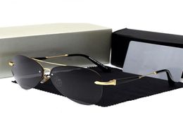 Sunglasses Men Polarised Driving Glasses UV400 Brand Designer Mercede 743 Pilot Sunglasses Metal Rimless Retro gafas sol hombre T22789422