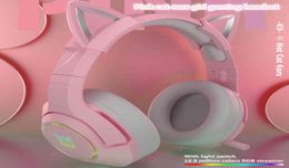 New product k9 pink cat ear beautiful girl gaming headset with microphone enc noise reduction high fidelity 71 channels rgb heads6534501