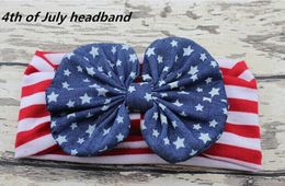 10pcs Newest Infant knotted Wave point Turban hair band bow flower Baby 4th of July headband Head Wrap ed Knot HeadWrap2220205