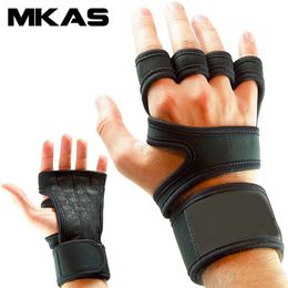 1 Pair Weight Lifting Training Glove Men Fitness Sports Body Building Gymnastics Grips Gym Hand Palm Protector Gloves 240528