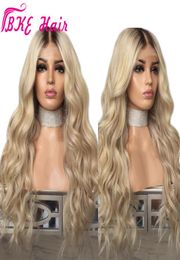 Glueless Lace Front Wigs Ombre Blonde Natural Wave Synthetic Wig With Baby Hair Heat Resistant Fiber Hair For Black Women7183300