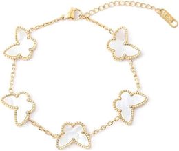 Butterfly Bracelet Ladies and Girls 18K Gold Plated Simple Fashion Bracelet Chain Jewelry Gift for Ladies and Girls