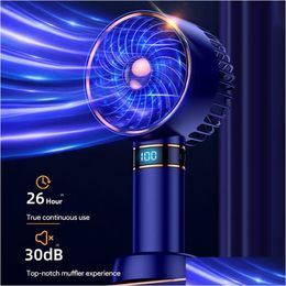 Other Home Garden 5000Mah Recharge Portable Fan Handheld Mini Usb Hand Hold Small Pocket With Data Disply Table Stand Air Conditioner Otway