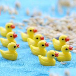 Garden Decorations Mini Duck Hard Resin Miniature Slime Charms Ducks Figures Micro Landscape Aquarium Dollhouse Ornament Diy Decoratio Dhfsc