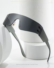 Sunglasses Fashion Y2K Cool Rimless Women Men Designer Travel One Lens Mirror Sun Glasses For Female UV400 Goggle8354696