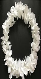 White Hawaiian Hula Leis Garland Necklace Flowers Wreaths Artificial Silk Wisteria Flowers Festive Wedding Party Suppliers 100pcs 6021879