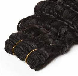 Deep Wave Style 8quot28quot 1pcs 95100g Human Hair Extensions Remy Hair Natural Color can be dyed Brazilian virgin Hair2859304