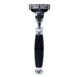 Electric Shavers Magyfosia Classic Mens Beard Shaving Razor Hair Removal Shaver Black Resin Acrylic Handle with 3-Layer Blade G240529