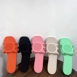 Женская квартира Candy Color Summer Beach Hollow Out Slippers Jelly Slides Ootd Style Hollow Out обувь 35-45