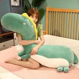 Plush Dolls 90/120/150cm Stuffed Soft Long Dinosaur Deer Pillow Girls Kids Sleeping Plush Cushion Cartoon Animal Toy for Children Y240601C712