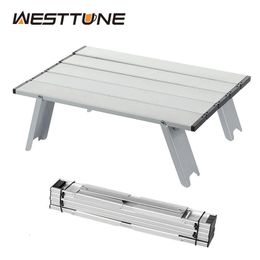 Camping Mini Foldable Table Ultralight Aluminium Alloy Outdoor for Travel Picnic Barbecue Folding Computer Bed Desk 240522