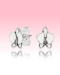 White Magnolia Stud Earring Women Summer Jewellery for 925 Sterling Silver flower Earrings set with Original box set4264550