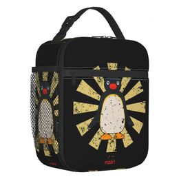 Pingu Noot Retro Japanese Portable Lunch Boxe Multifunction Ulzzang Cooler Thermal Food Insulated Lunch Bag Kids School Children 240601