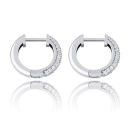 925 Sterling Silver Earrings Luxury Bling Zircon Hoop Earrings Fashion 18K Gold Rhodium Plated Small Circle Women Designer Earring5856600