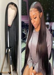 30 32 34 36 38 40 inch Silky Straight Human Hair Wigs 4x4 5x5 13x4 Lace Wig For Black Women Pre Plucked2426616