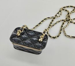 2023 Luxury quality Charm long chain pendant necklace with black genuine leather handbag box design have box stamp PS32854297864