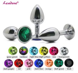 50pcslot Small Size Stainless Steel Crystal Anal Plug Jewelled Butt Plug Boot Beads Metal Anal Sex Toys for Women Men Y18928034919497