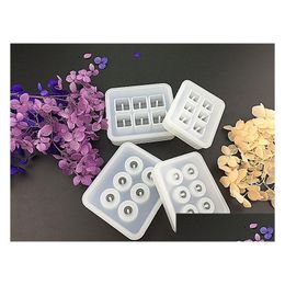 Moulds Six Grid Sile Jewellery Bead Mould With Hole 12Mm 16Mm Square And Round Diy Making Craft Flexible Resin Mod Drop Delivery Tools Equ Dhqtq